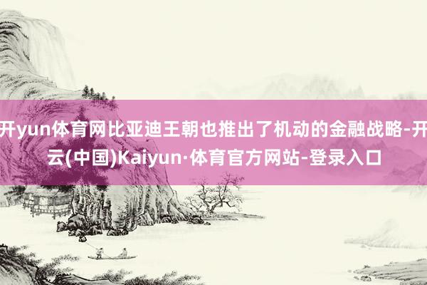 开yun体育网比亚迪王朝也推出了机动的金融战略-开云(中国)Kaiyun·体育官方网站-登录入口