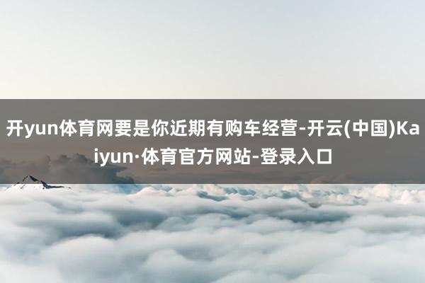 开yun体育网要是你近期有购车经营-开云(中国)Kaiyun·体育官方网站-登录入口